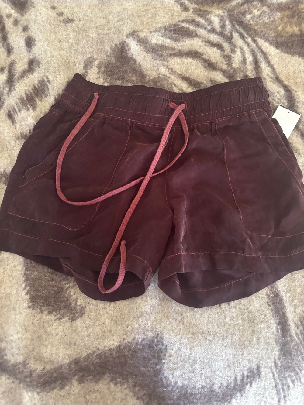 Hard Tail Women's 100% cupra Shorts - Burgundy with Drawstring